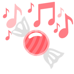 musical notes and candy