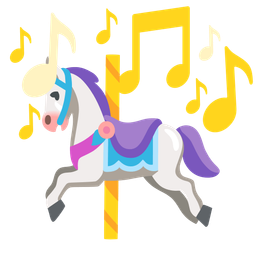 musical notes and carousel horse