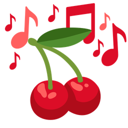 musical notes and cherries