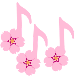 musical notes and cherry blossom