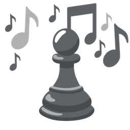 musical notes and chess pawn