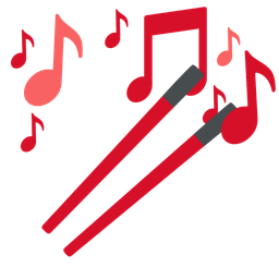 musical notes and chopsticks