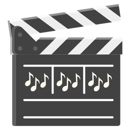 musical notes and clapper board