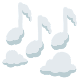musical notes and cloud