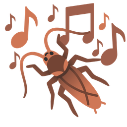 musical notes and cockroach
