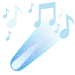 musical notes and comet