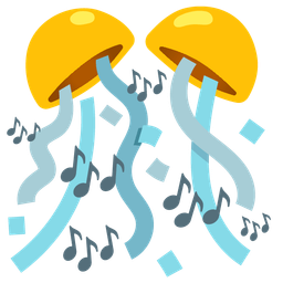 musical notes and confetti ball