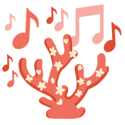 musical notes and coral