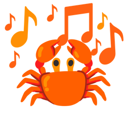 musical notes and crab