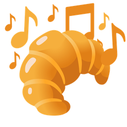 musical notes and croissant