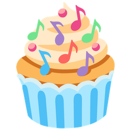 musical notes and cupcake