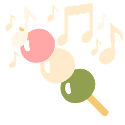 musical notes and dango