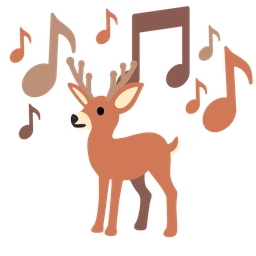 musical notes and deer