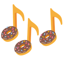 musical notes and doughnut