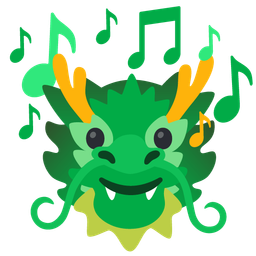 musical notes and dragon