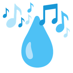 musical notes and droplet
