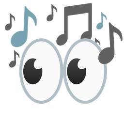 musical notes and eyes