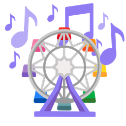 musical notes and ferris wheel