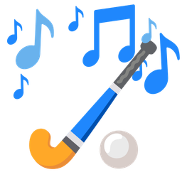musical notes and field hockey