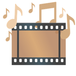 musical notes and film frames