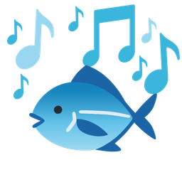 musical notes and fish