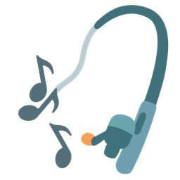 musical notes and fishing pole