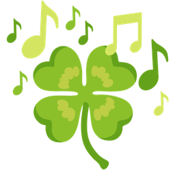 musical notes and four leaf clover