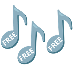 musical notes and FREE button