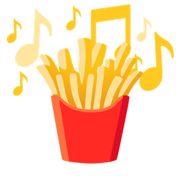 musical notes and french fries