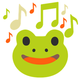 musical notes and frog
