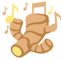 musical notes and ginger root