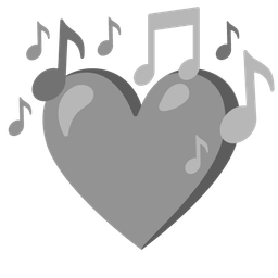 musical notes and grey heart