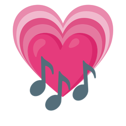 musical notes and growing heart