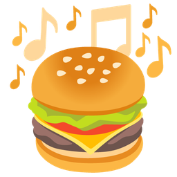 musical notes and hamburger