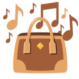 musical notes and handbag