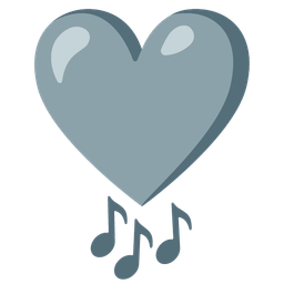 musical notes and heart exclamation