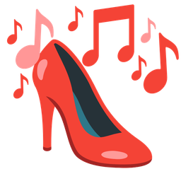 musical notes and high-heeled shoe