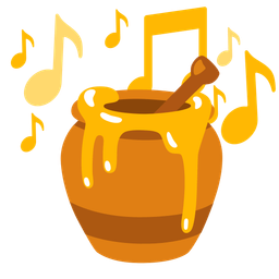 musical notes and honey pot