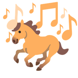 musical notes and horse