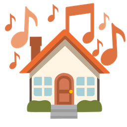 musical notes and house