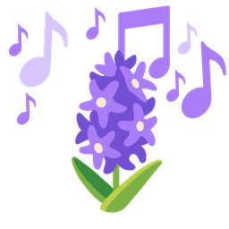 musical notes and hyacinth