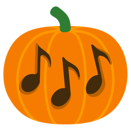 musical notes and jack-o-lantern