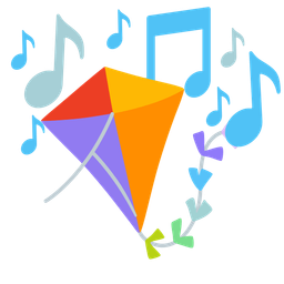 musical notes and kite
