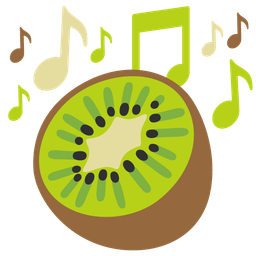 musical notes and kiwi fruit