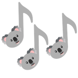 musical notes and koala