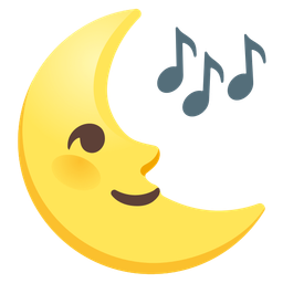 musical notes and last quarter moon face