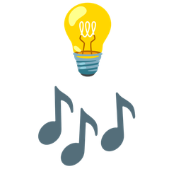musical notes and light bulb