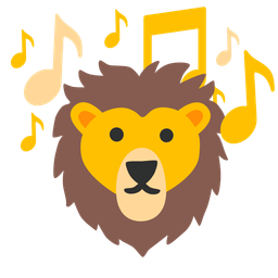 musical notes and lion