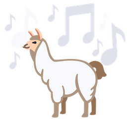 musical notes and llama