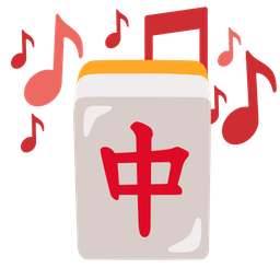 musical notes and mahjong red dragon
